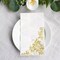 50 White Gold Dinner Paper Napkins Floral Print Party Events Decorations